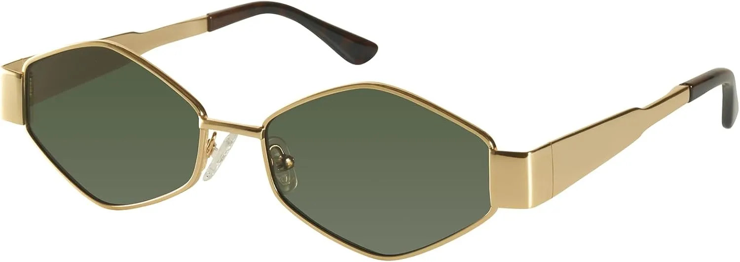 mosanana Trendy Hexagon Metal Sunglasses for Women Small Retro Style MS52475