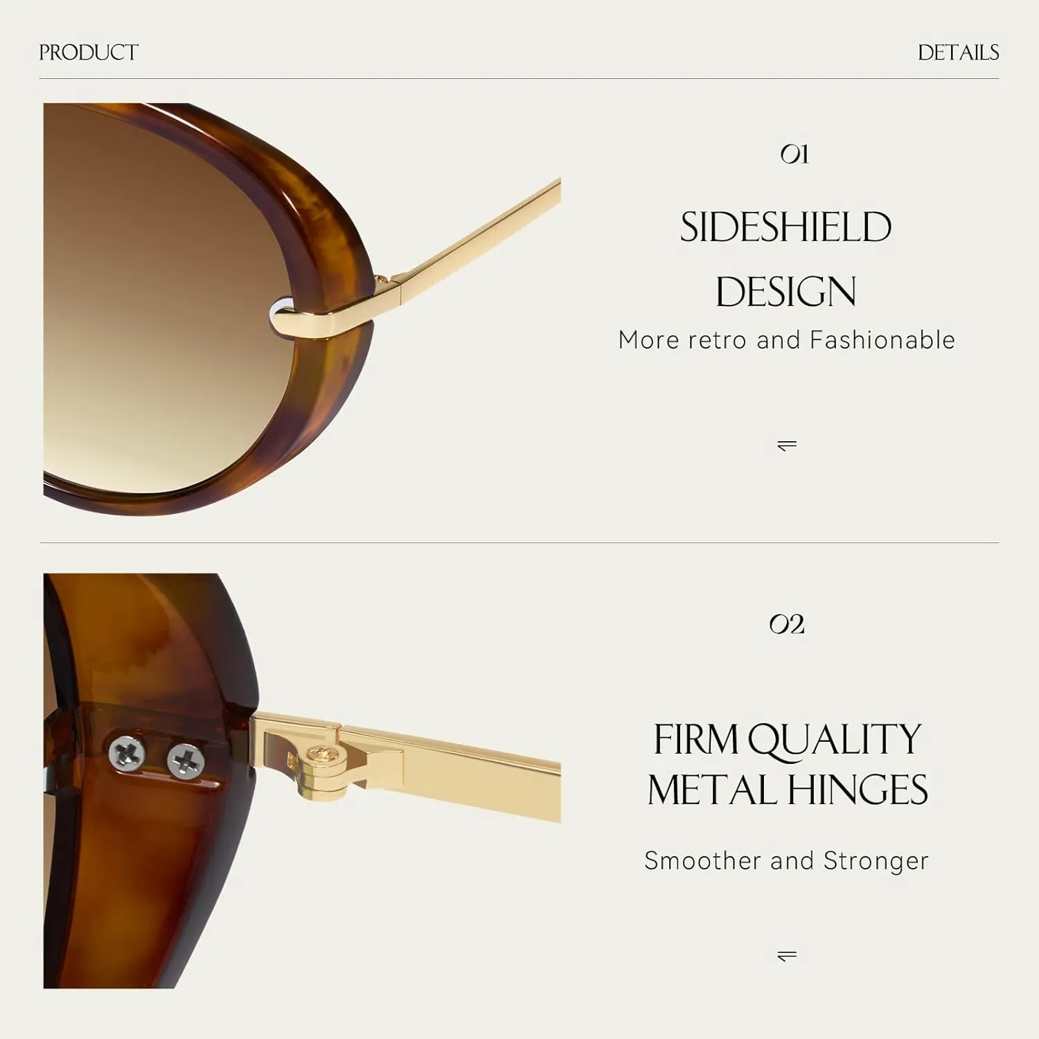 mosanana Trendy Oversized Aviator Sunglasses for Women Retro Style MS52478