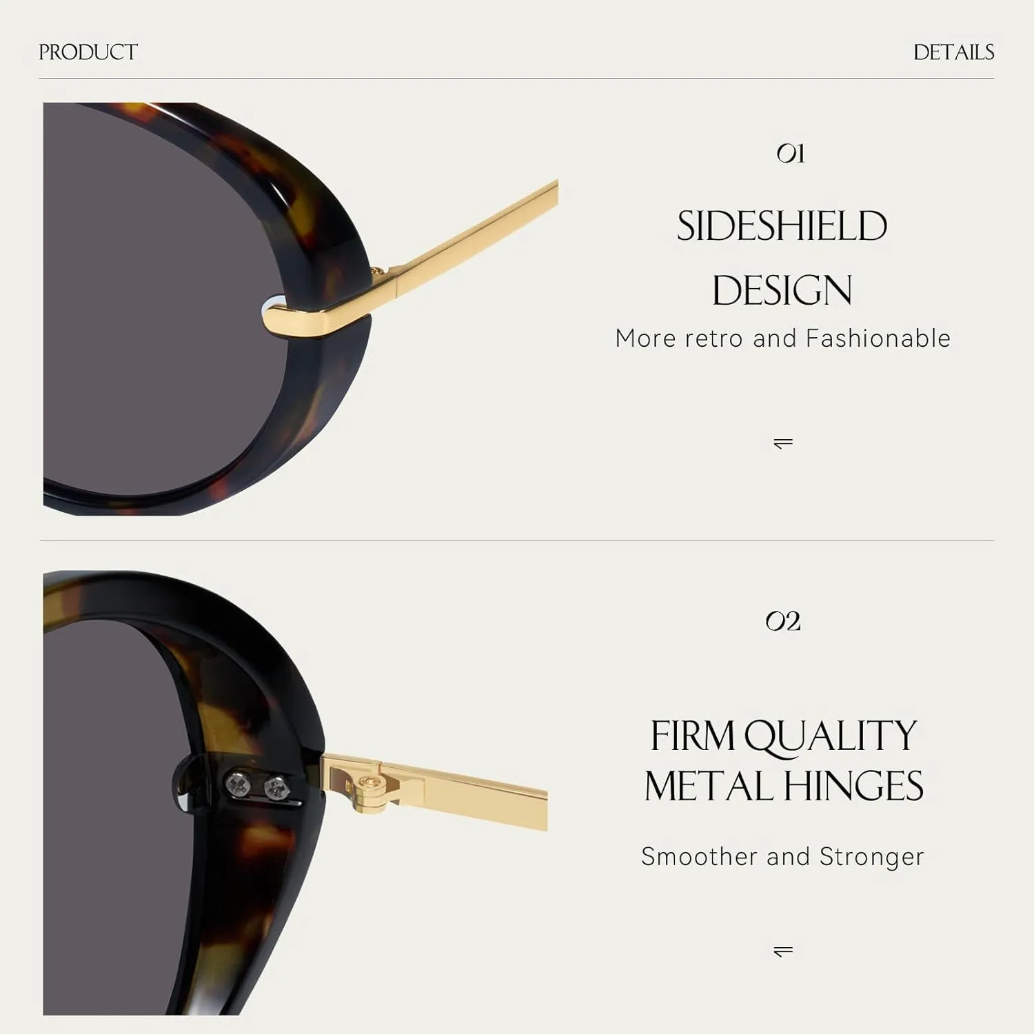 mosanana Trendy Oversized Aviator Sunglasses for Women Retro Style MS52478
