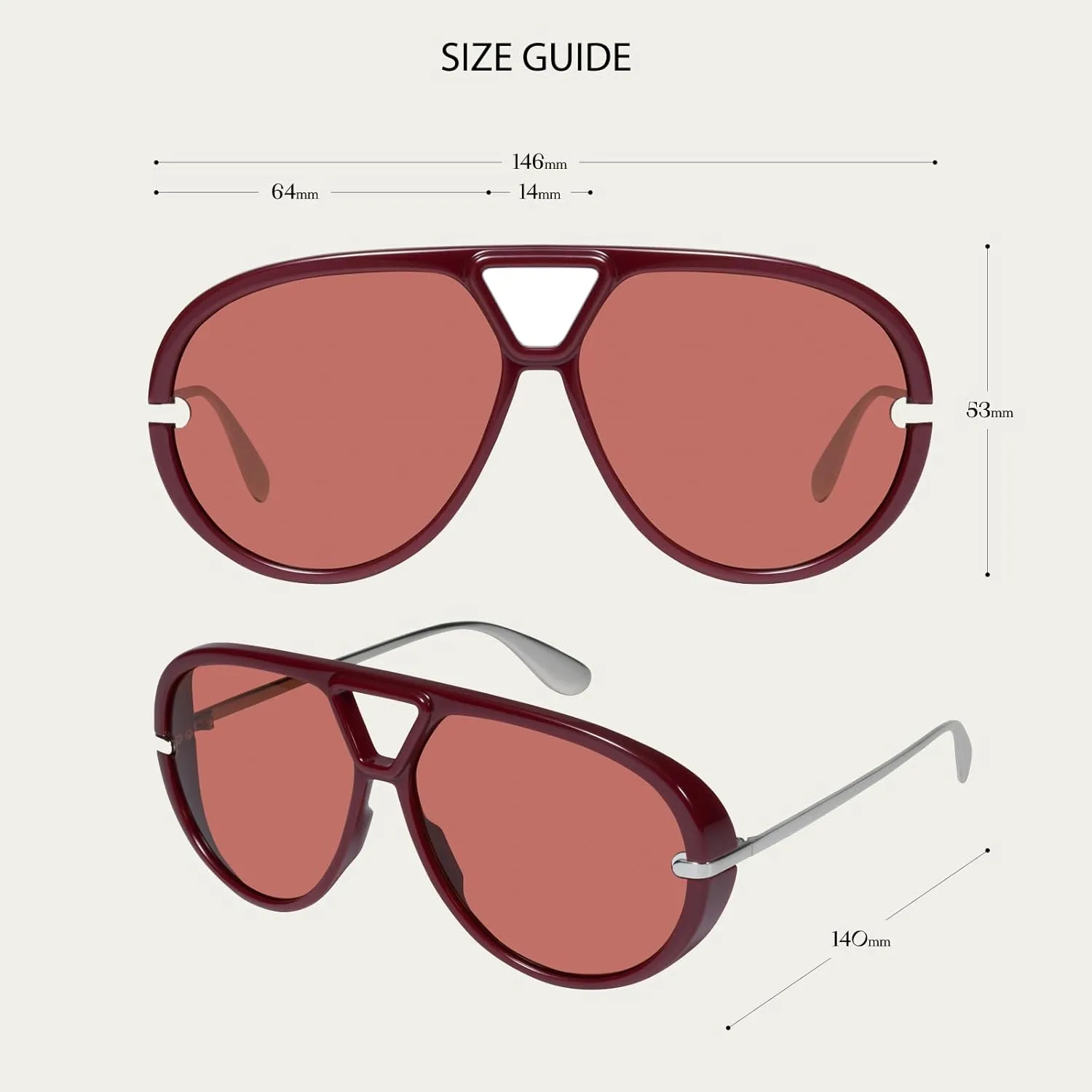 mosanana Trendy Oversized Aviator Sunglasses for Women Retro Style MS52478