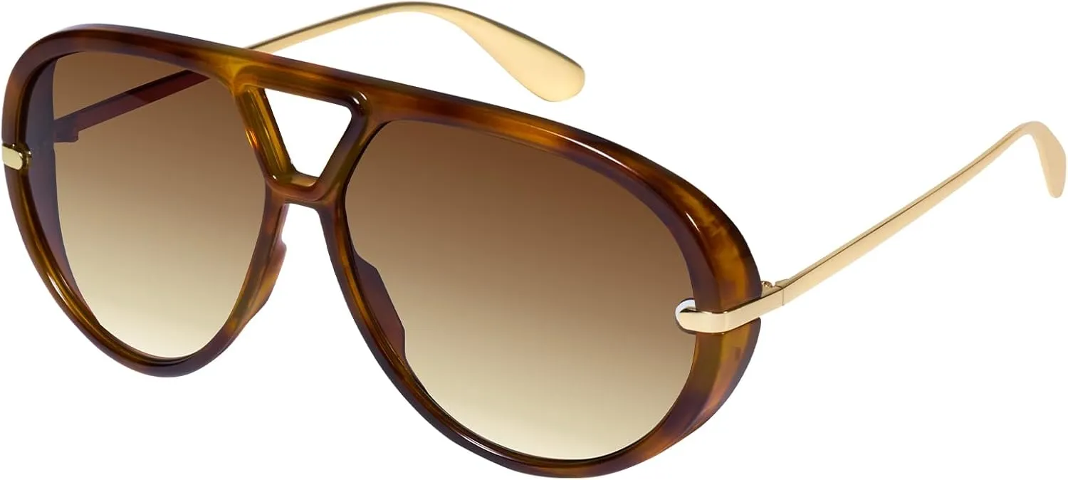 mosanana Trendy Oversized Aviator Sunglasses for Women Retro Style MS52478