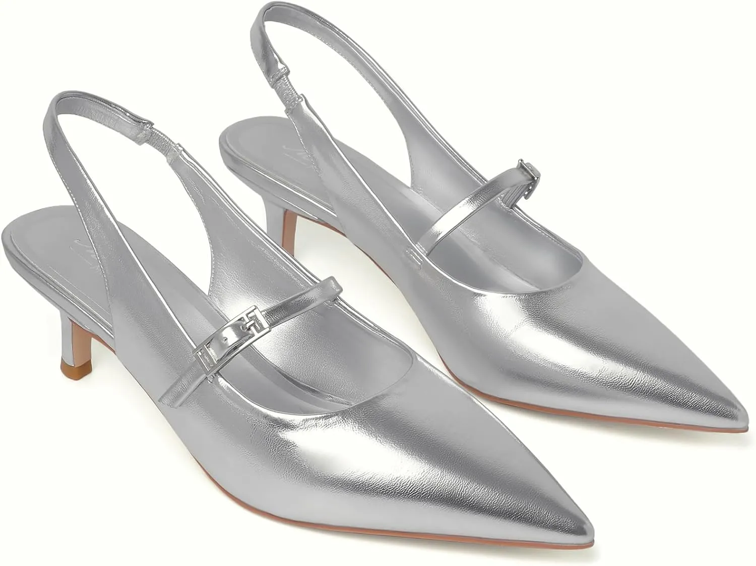 Mostrin Kitten Heels for Women Slingback Heels Pointed Closed Toe Heels Slip On Dress Pumps Shoes Low Women's Pumps for Dating Party Working