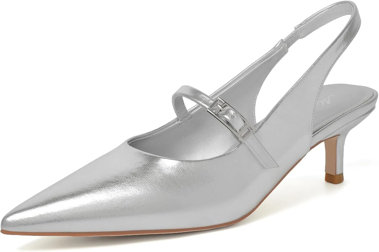 Mostrin Kitten Heels for Women Slingback Heels Pointed Closed Toe Heels Slip On Dress Pumps Shoes Low Women's Pumps for Dating Party Working