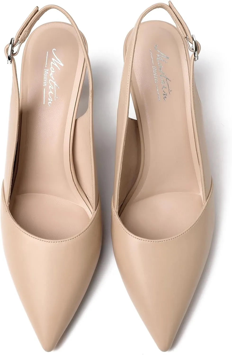Mostrin Kitten Heels for Women Slingback Pointed Closed Toe Heels Women's Pumps Shoes for Wedding, Party, Commuting