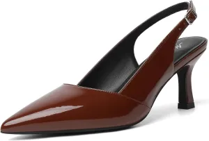 Mostrin Kitten Heels for Women Slingback Pointed Closed Toe Heels Women's Pumps Shoes for Wedding, Party, Commuting