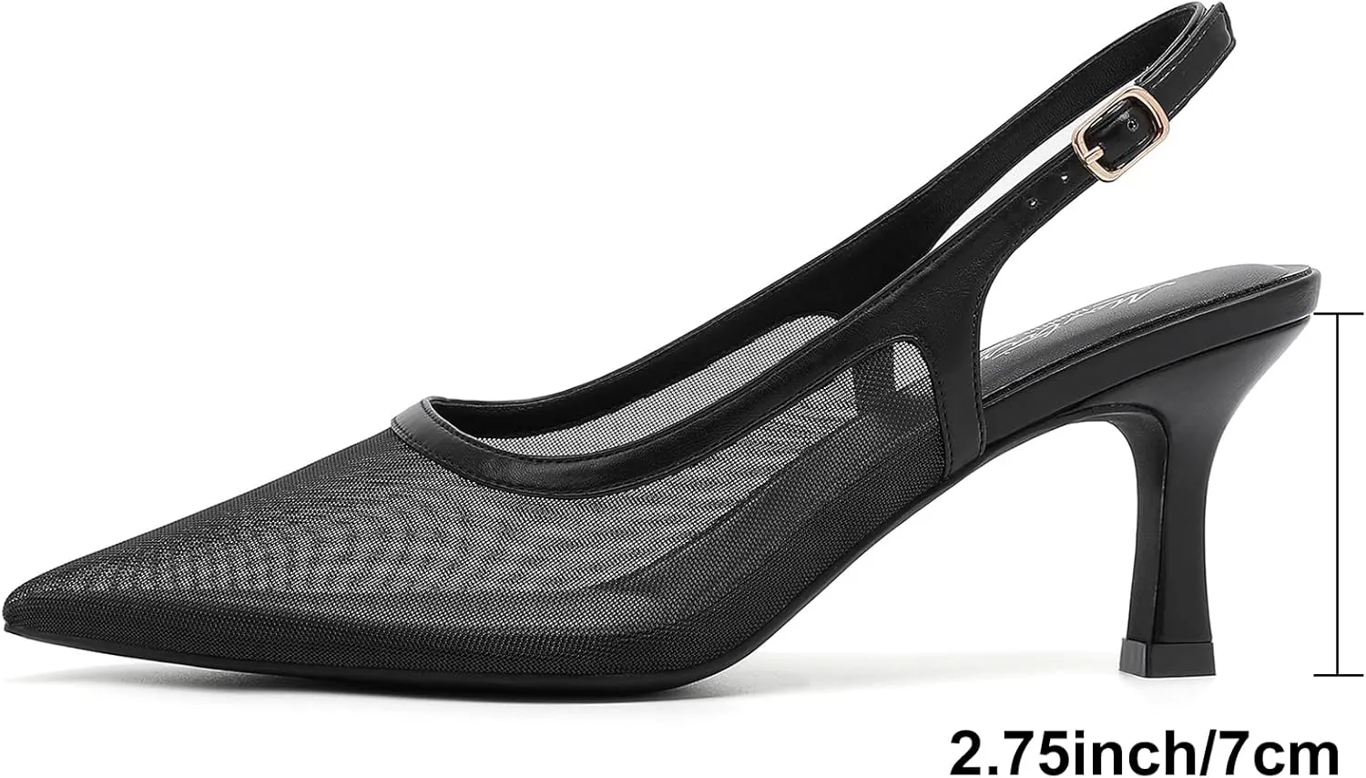 Mostrin Kitten Heels for Women Slingback Pointed Closed Toe Heels Women's Pumps Shoes for Wedding, Party, Commuting