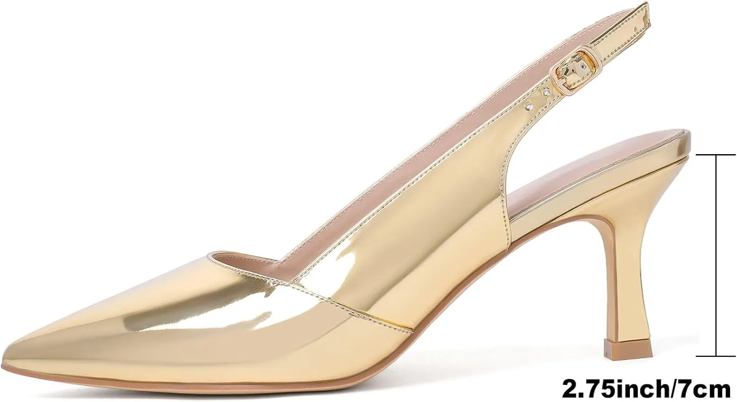 Mostrin Kitten Heels for Women Slingback Pointed Closed Toe Heels Women's Pumps Shoes for Wedding, Party, Commuting