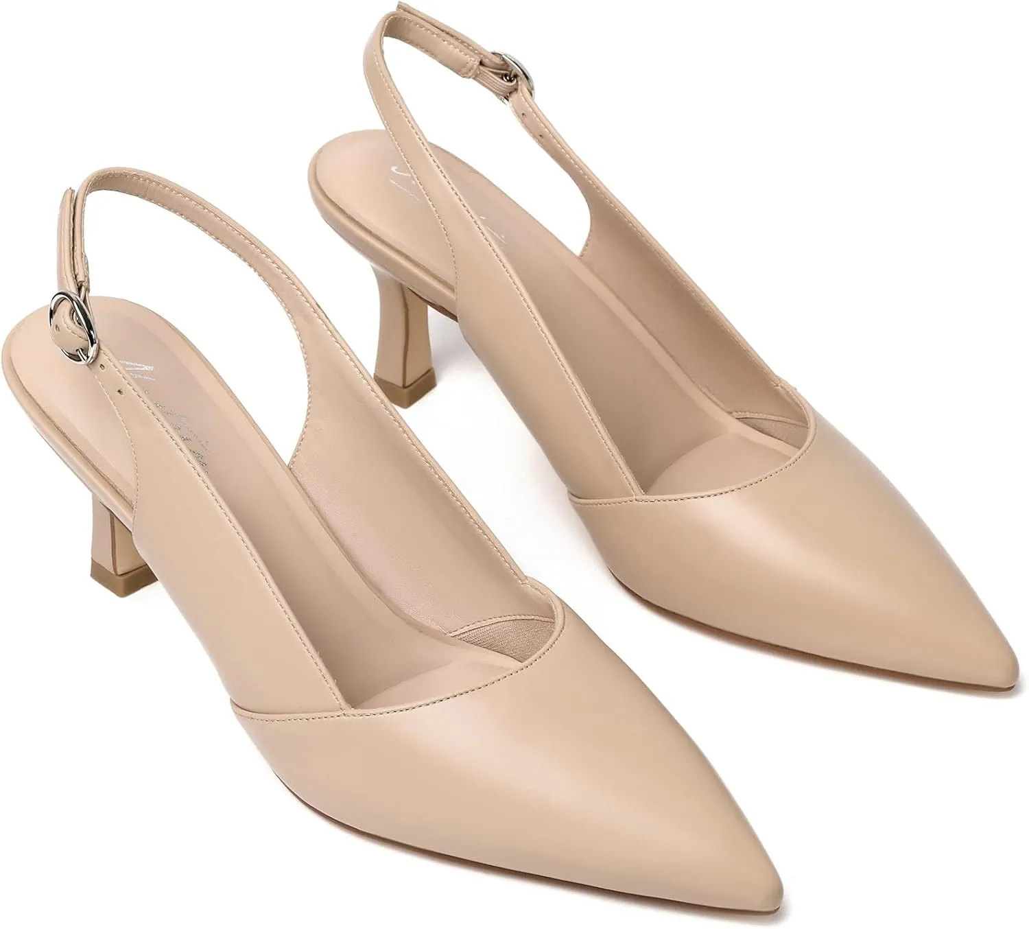 Mostrin Kitten Heels for Women Slingback Pointed Closed Toe Heels Women's Pumps Shoes for Wedding, Party, Commuting