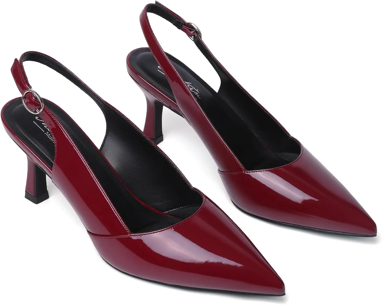 Mostrin Kitten Heels for Women Slingback Pointed Closed Toe Heels Women's Pumps Shoes for Wedding, Party, Commuting