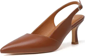 Mostrin Kitten Heels for Women Slingback Pointed Closed Toe Heels Women's Pumps Shoes for Wedding, Party, Commuting