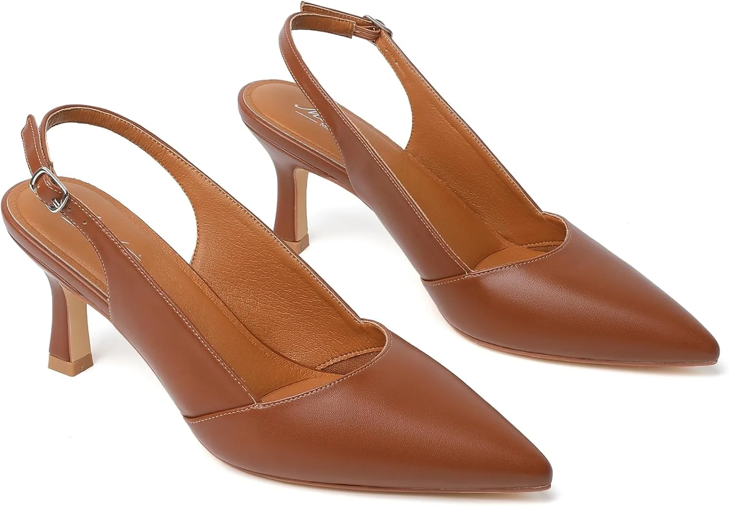 Mostrin Kitten Heels for Women Slingback Pointed Closed Toe Heels Women's Pumps Shoes for Wedding, Party, Commuting