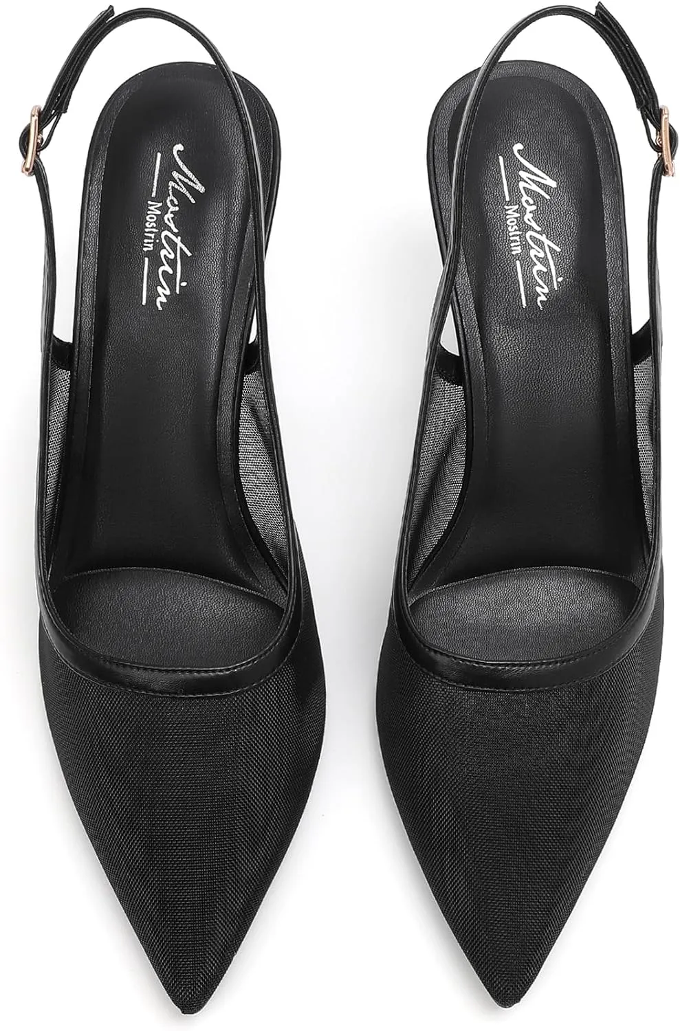 Mostrin Kitten Heels for Women Slingback Pointed Closed Toe Heels Women's Pumps Shoes for Wedding, Party, Commuting