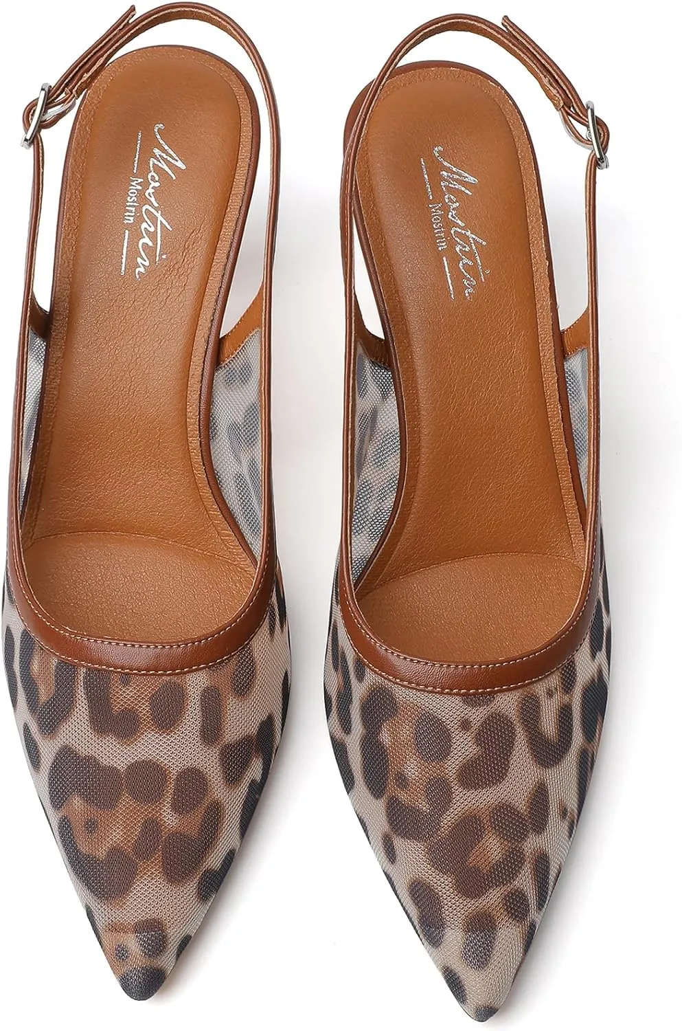 Mostrin Kitten Heels for Women Slingback Pointed Closed Toe Heels Women's Pumps Shoes for Wedding, Party, Commuting