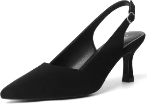 Mostrin Kitten Heels for Women Slingback Pointed Closed Toe Heels Women's Pumps Shoes for Wedding, Party, Commuting