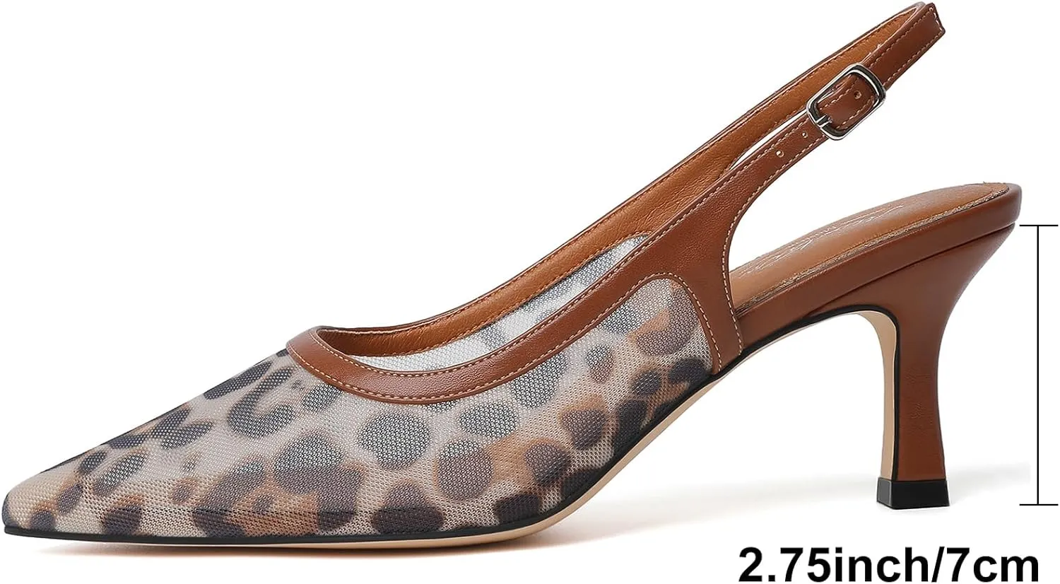 Mostrin Kitten Heels for Women Slingback Pointed Closed Toe Heels Women's Pumps Shoes for Wedding, Party, Commuting