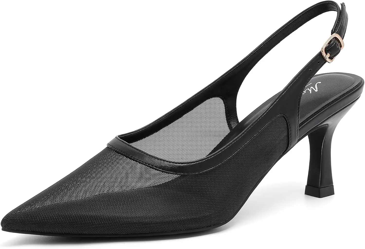 Mostrin Kitten Heels for Women Slingback Pointed Closed Toe Heels Women's Pumps Shoes for Wedding, Party, Commuting