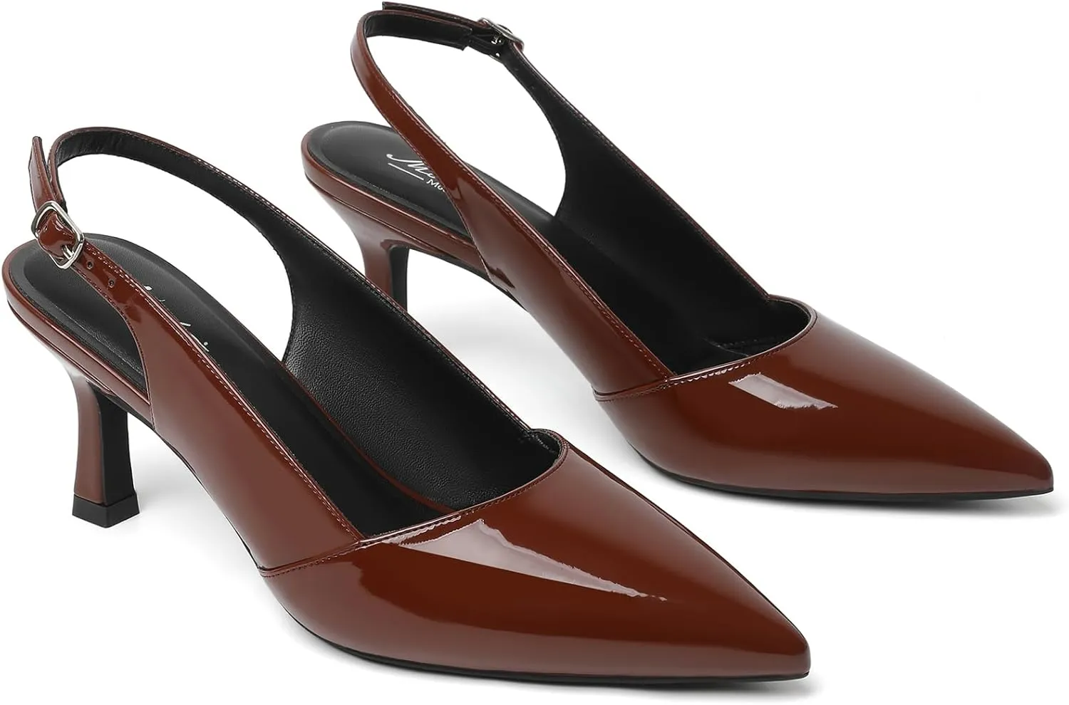 Mostrin Kitten Heels for Women Slingback Pointed Closed Toe Heels Women's Pumps Shoes for Wedding, Party, Commuting