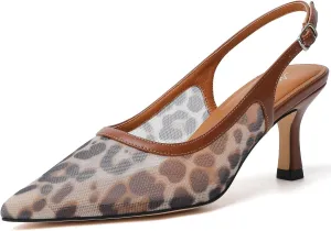 Mostrin Kitten Heels for Women Slingback Pointed Closed Toe Heels Women's Pumps Shoes for Wedding, Party, Commuting