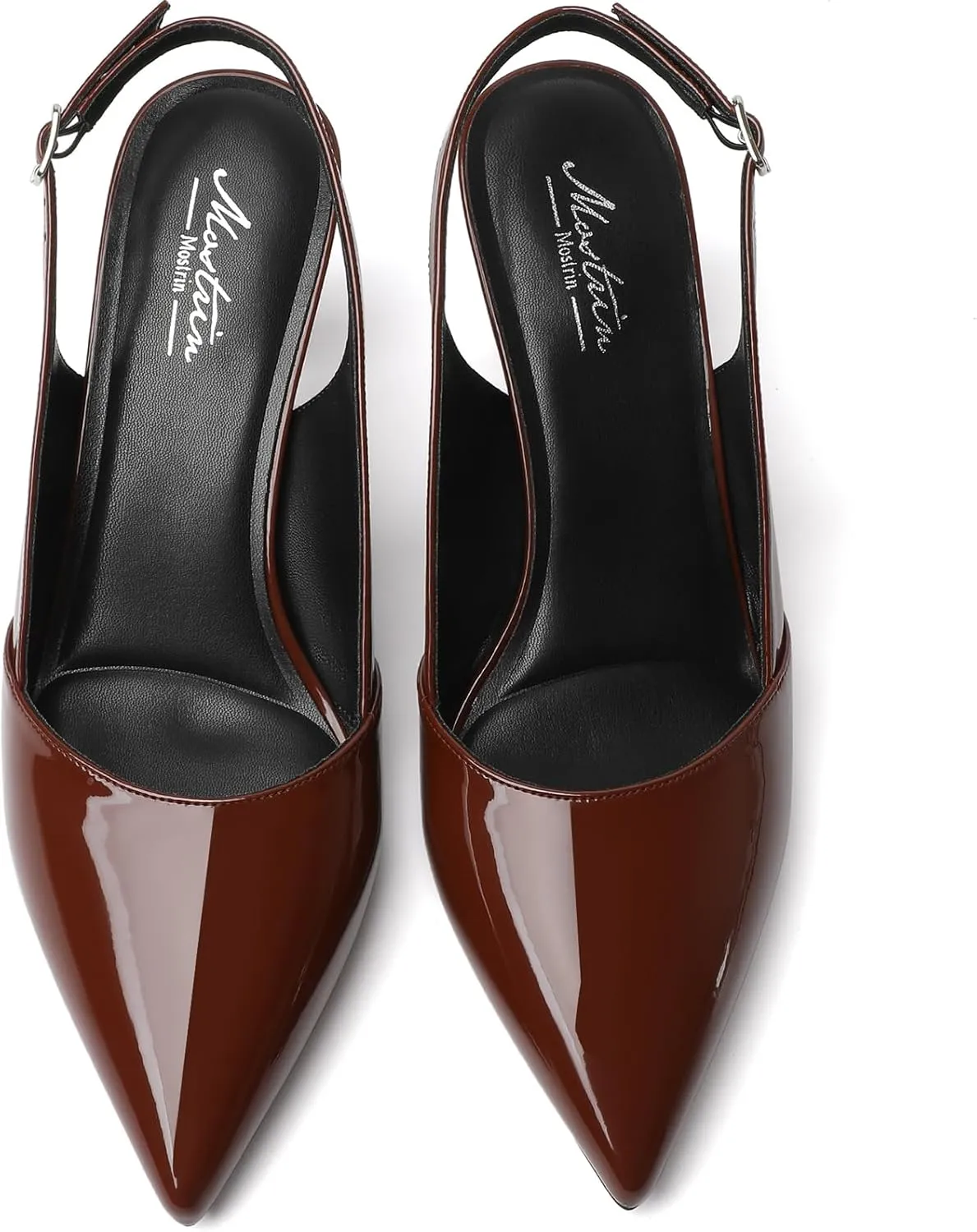 Mostrin Kitten Heels for Women Slingback Pointed Closed Toe Heels Women's Pumps Shoes for Wedding, Party, Commuting