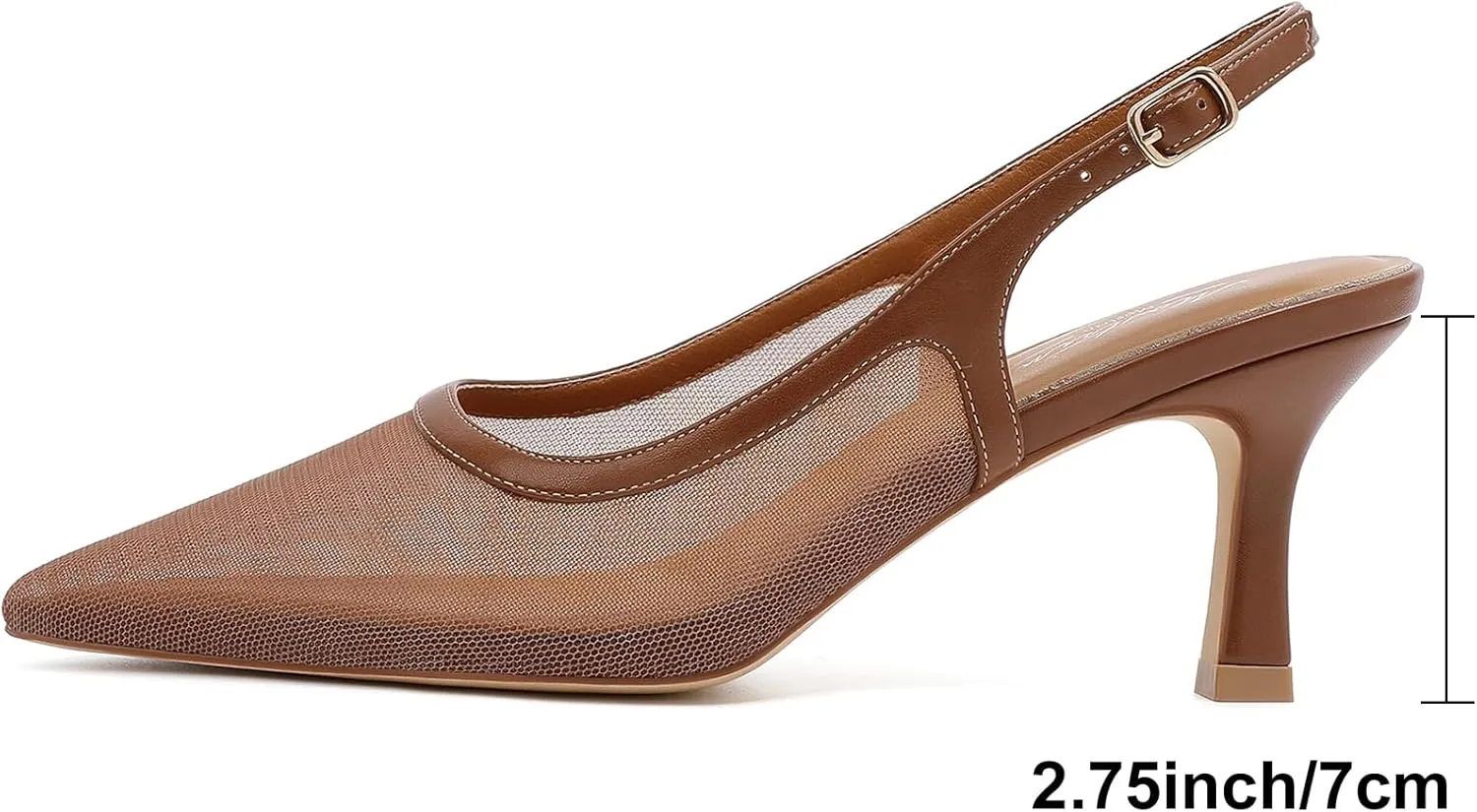 Mostrin Kitten Heels for Women Slingback Pointed Closed Toe Heels Women's Pumps Shoes for Wedding, Party, Commuting