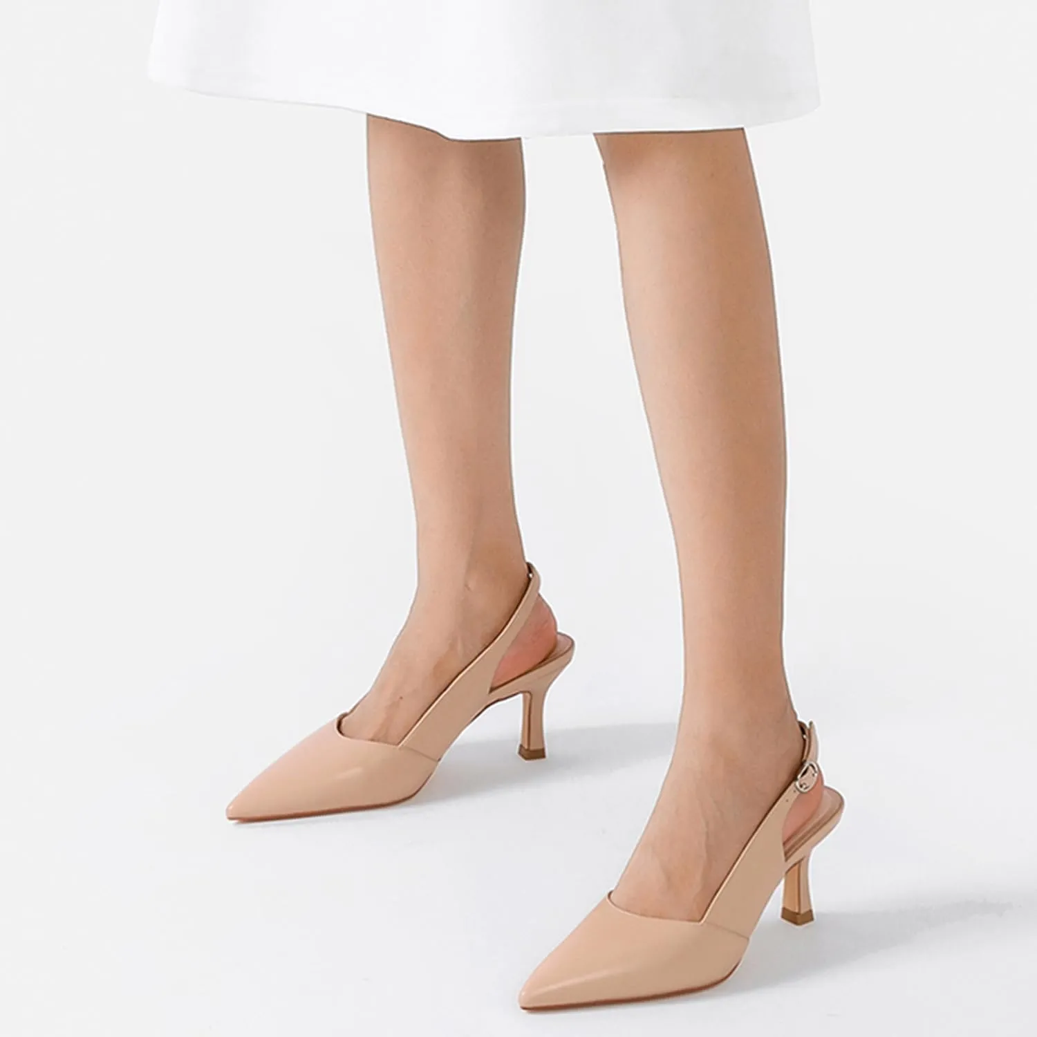 Mostrin Kitten Heels for Women Slingback Pointed Closed Toe Heels Women's Pumps Shoes for Wedding, Party, Commuting