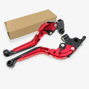 Motorcycle Brake Clutch Levers Set Compatible with KOVE 450RR Foldable Extendable Aluminum CNC Accessories (RED Black `Black)