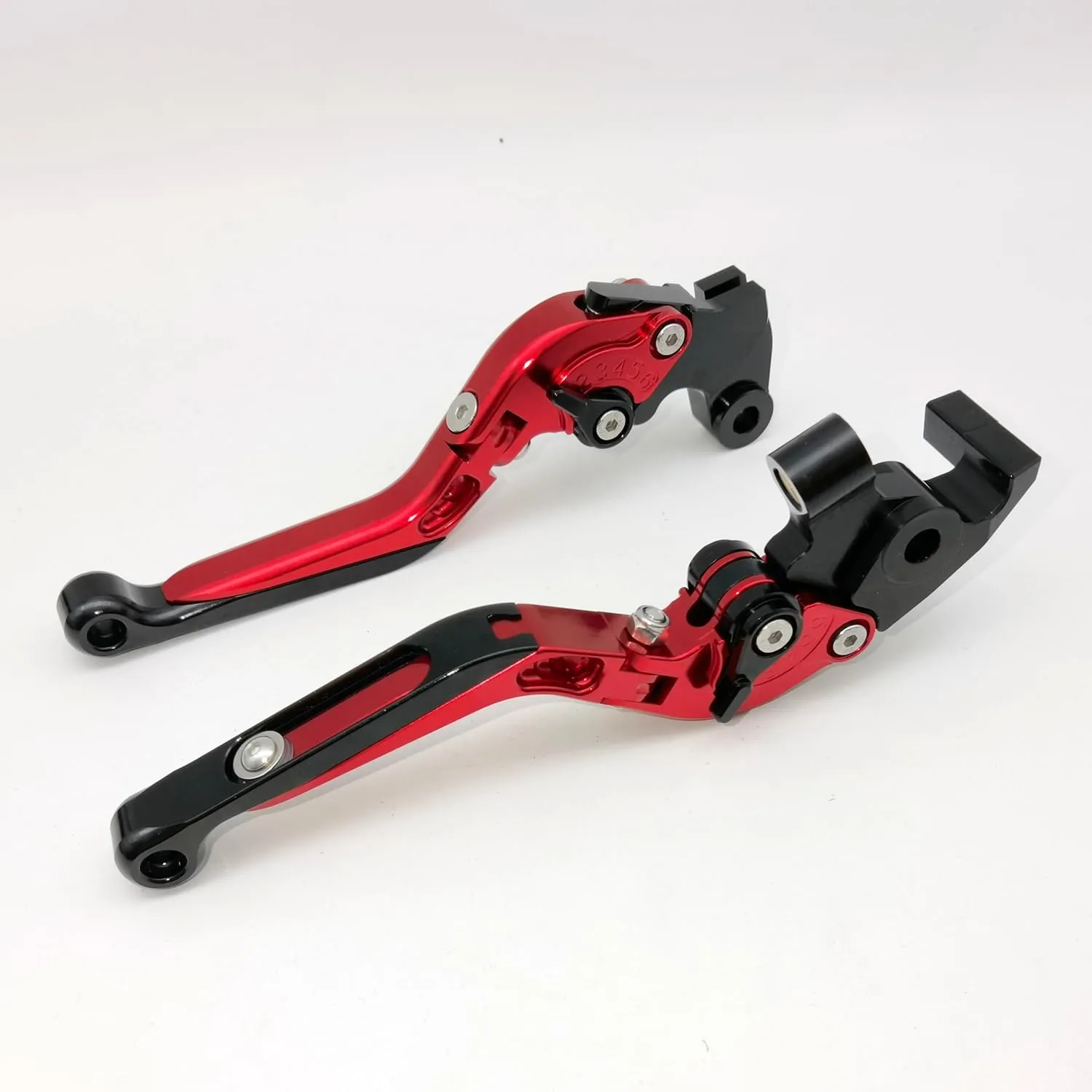 Motorcycle Brake Clutch Levers Set Compatible with KOVE 450RR Foldable Extendable Aluminum CNC Accessories (RED Black `Black)