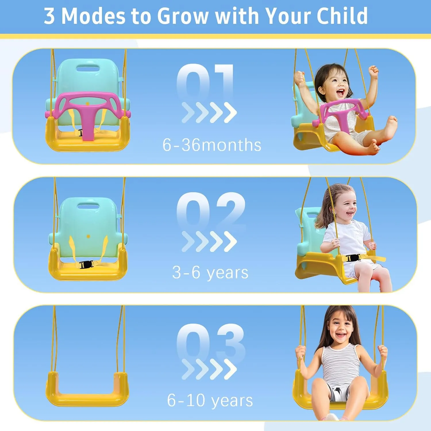 Multifunctional Toddler Swing, Foldable Baby Swing Outdoor & Indoor Use, Easily Installable and Storable