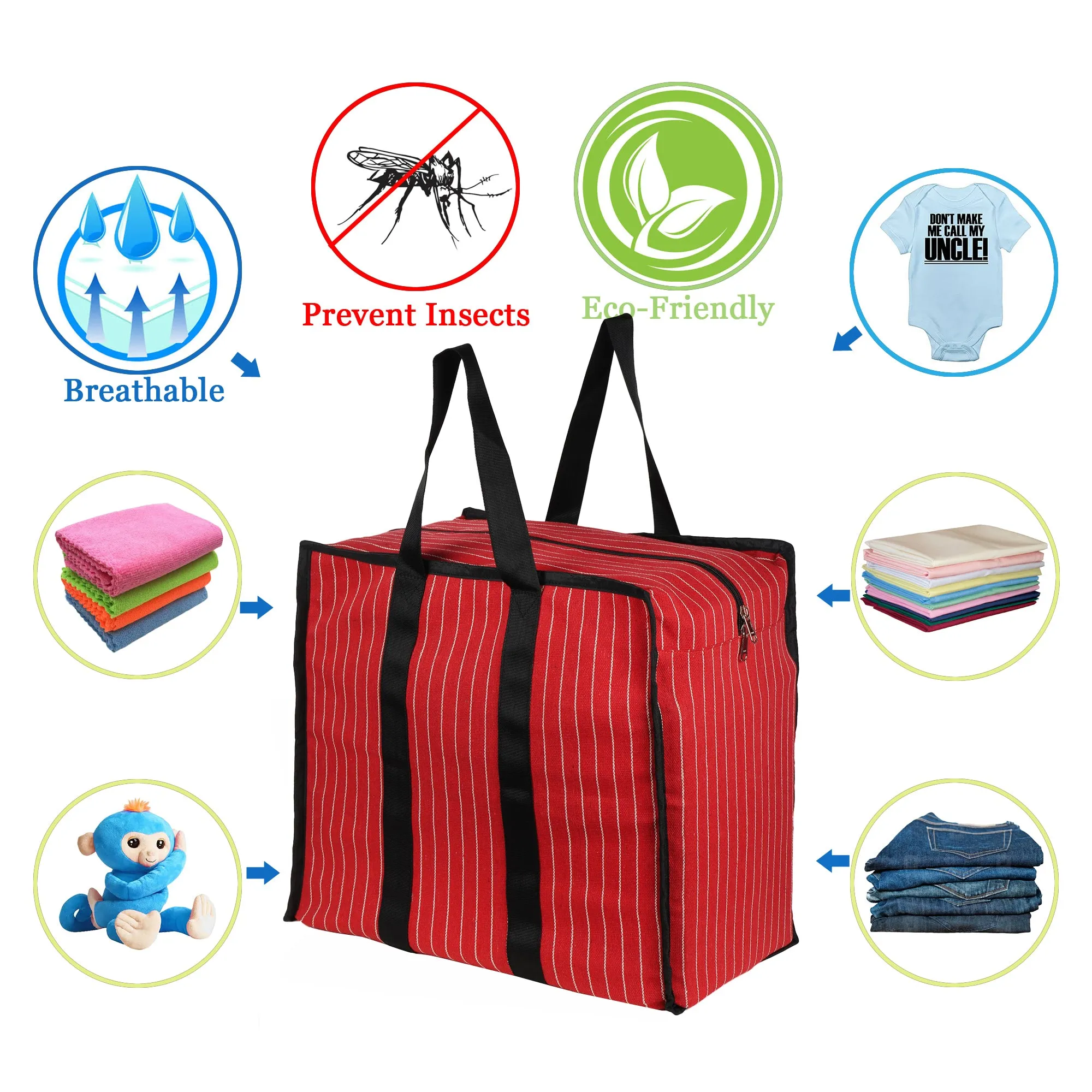 Multipurpose Extra Large Big Heavy Duty Storage Organizer Reusable Canvas Shopper Bag