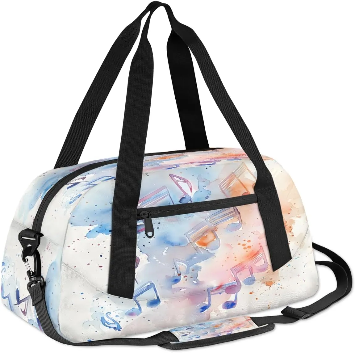 Musical Motif Kids Duffle Bag Boys Girls Small Sport Dance Gym Bag for Overnight Travel Weekender Carry On