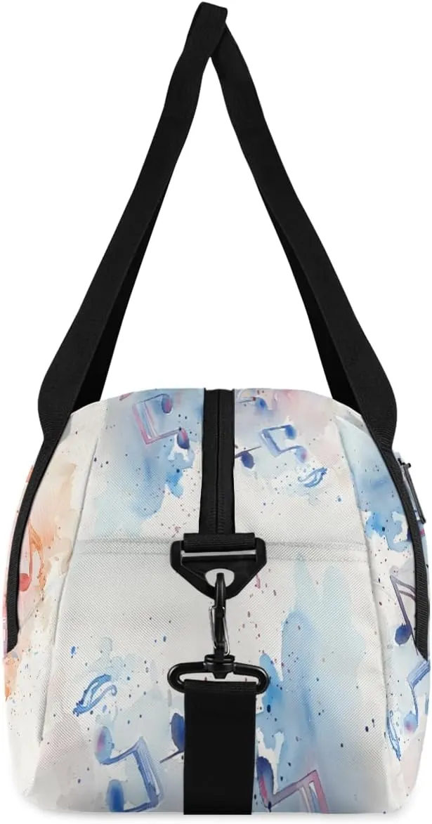 Musical Motif Kids Duffle Bag Boys Girls Small Sport Dance Gym Bag for Overnight Travel Weekender Carry On