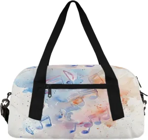 Musical Motif Kids Duffle Bag Boys Girls Small Sport Dance Gym Bag for Overnight Travel Weekender Carry On