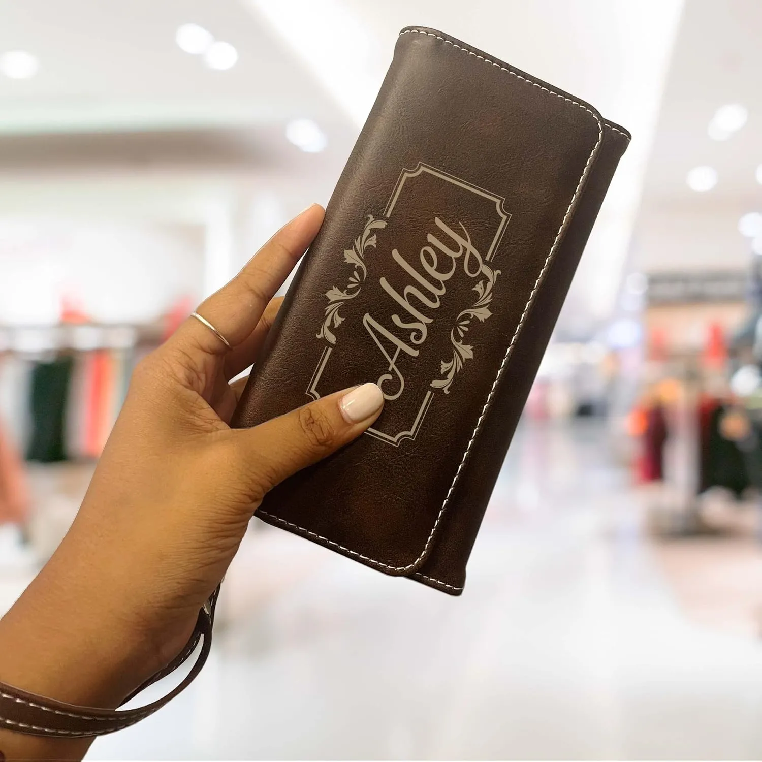 My Personal Memories, Personalized Women's Wristlet Wallet Clutch Purse with Removable Strap that Fits Keys, Phone and more