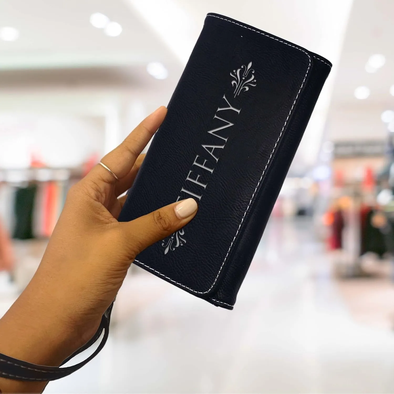 My Personal Memories, Personalized Women's Wristlet Wallet Clutch Purse with Removable Strap that Fits Keys, Phone and more