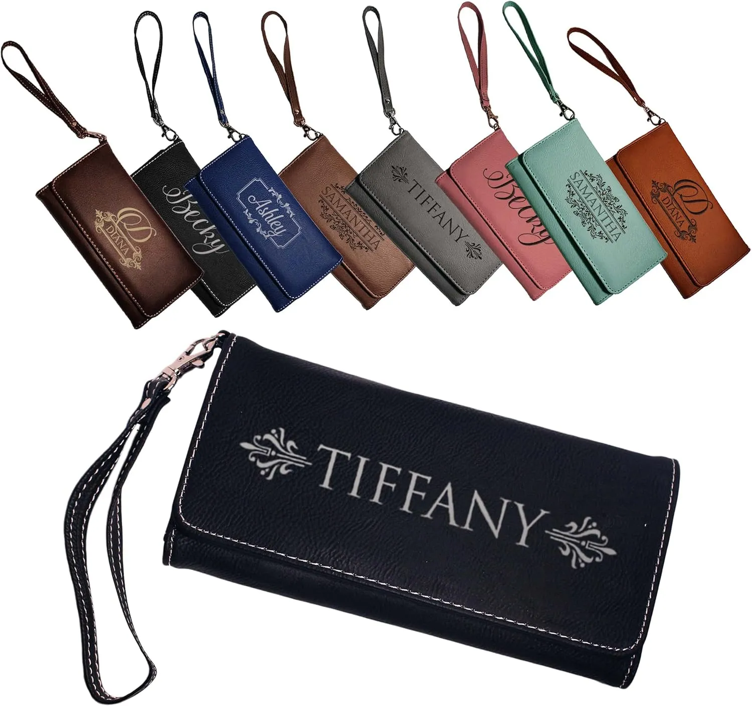 My Personal Memories, Personalized Women's Wristlet Wallet Clutch Purse with Removable Strap that Fits Keys, Phone and more