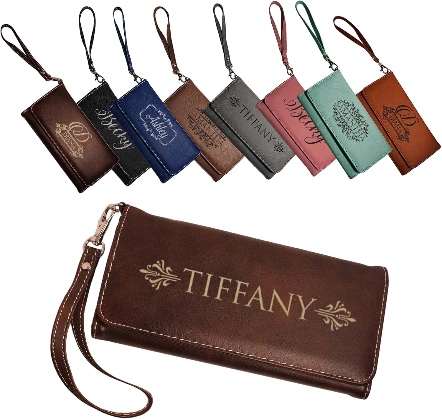 My Personal Memories, Personalized Women's Wristlet Wallet Clutch Purse with Removable Strap that Fits Keys, Phone and more