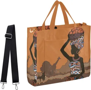 Naanle Chic Pattern Corduroy Satchel Tote Shoulder Bag for Women Weekender Travel Beach Shopping Gym