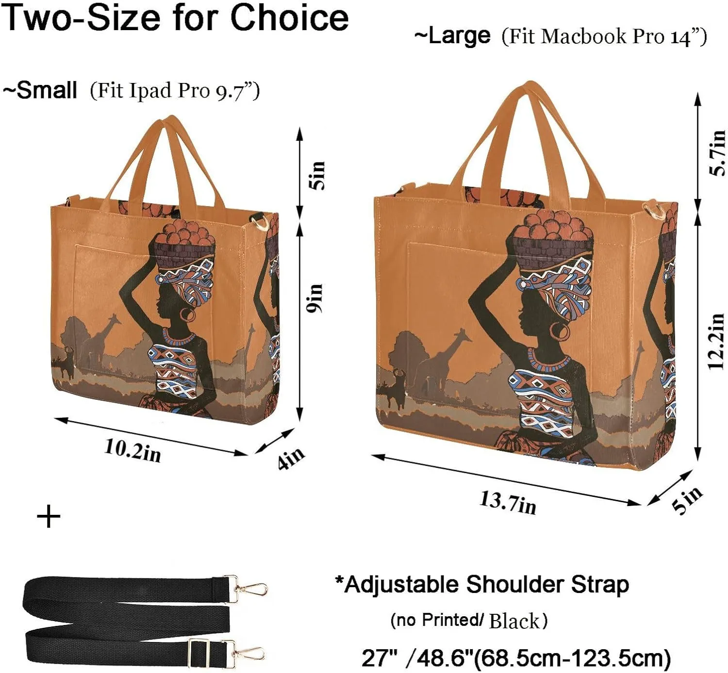 Naanle Chic Pattern Corduroy Satchel Tote Shoulder Bag for Women Weekender Travel Beach Shopping Gym