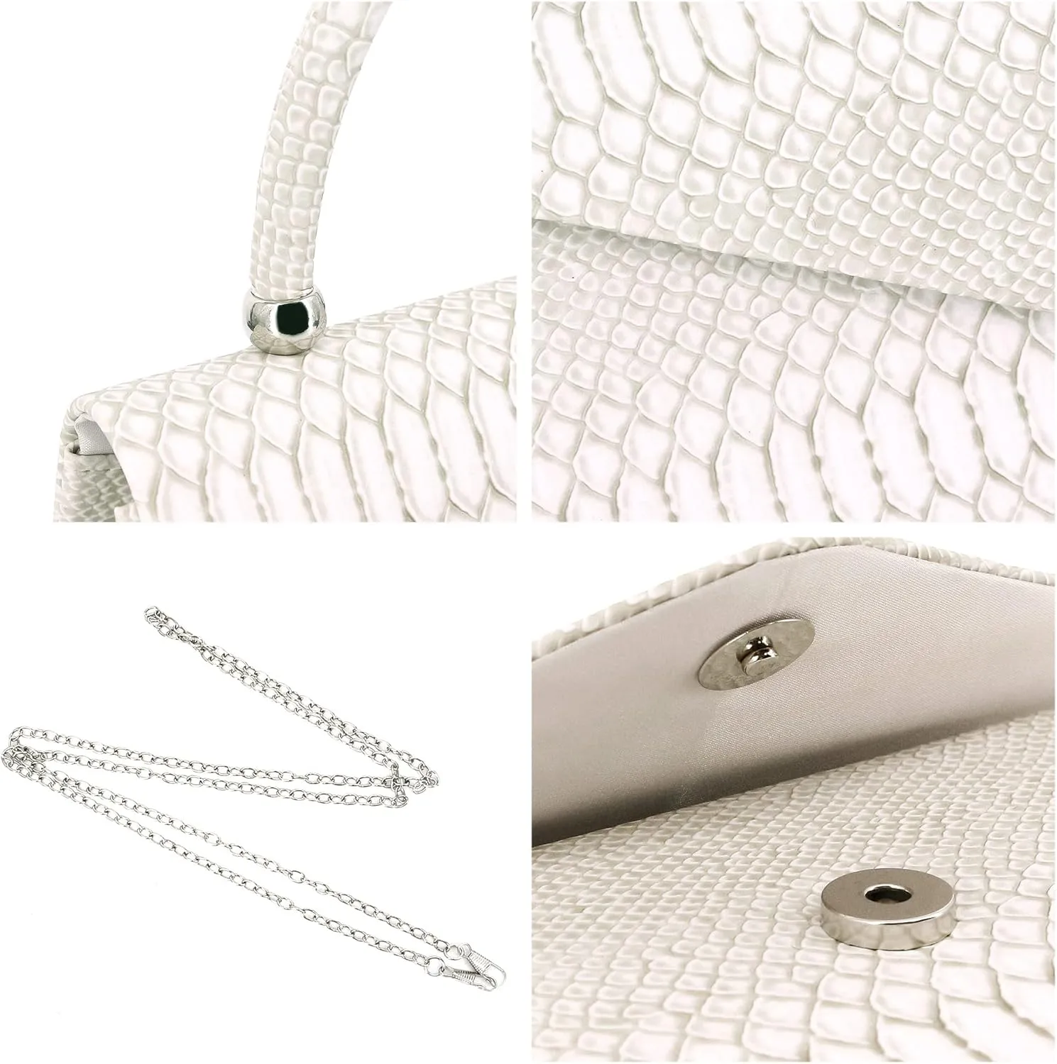 Naimo Shiny Crystal Evening Clutch Bag Top Handle Handbag Crossbody Shoulder Bag Wedding Party Bride Purse