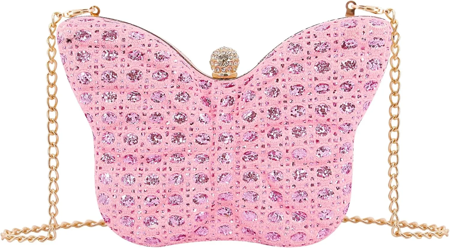 Naimo Womens Butterfly Clutch Bag Glitter Evening Bag Mini Handbag Sparkly Shoulder Chain Purse
