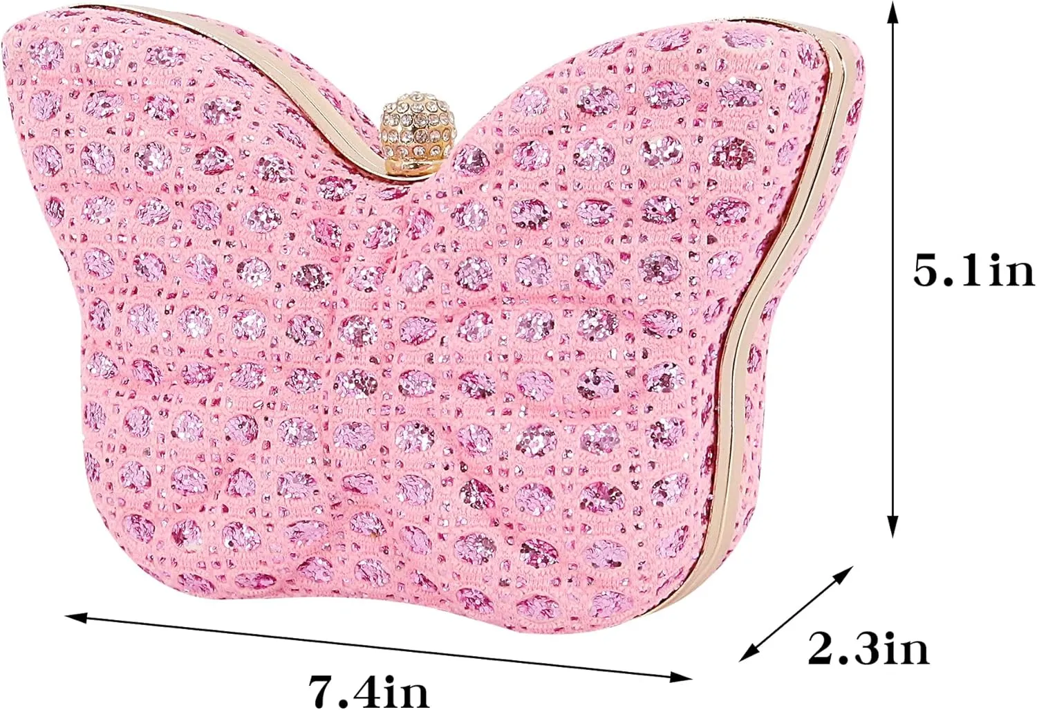 Naimo Womens Butterfly Clutch Bag Glitter Evening Bag Mini Handbag Sparkly Shoulder Chain Purse