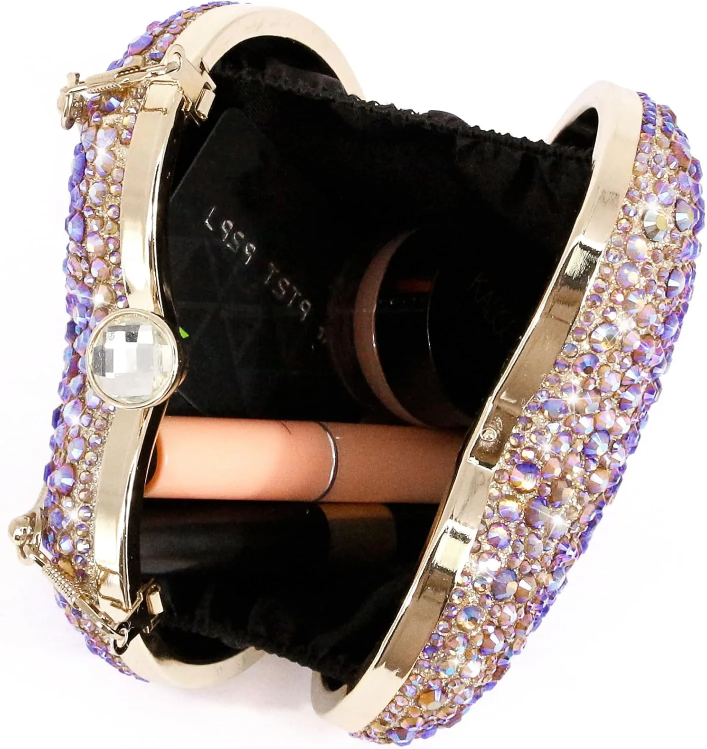 Naimo Womens Heart Bag Rhinestone Evening Bag Handbag Purse for Wedding Cocktail Party