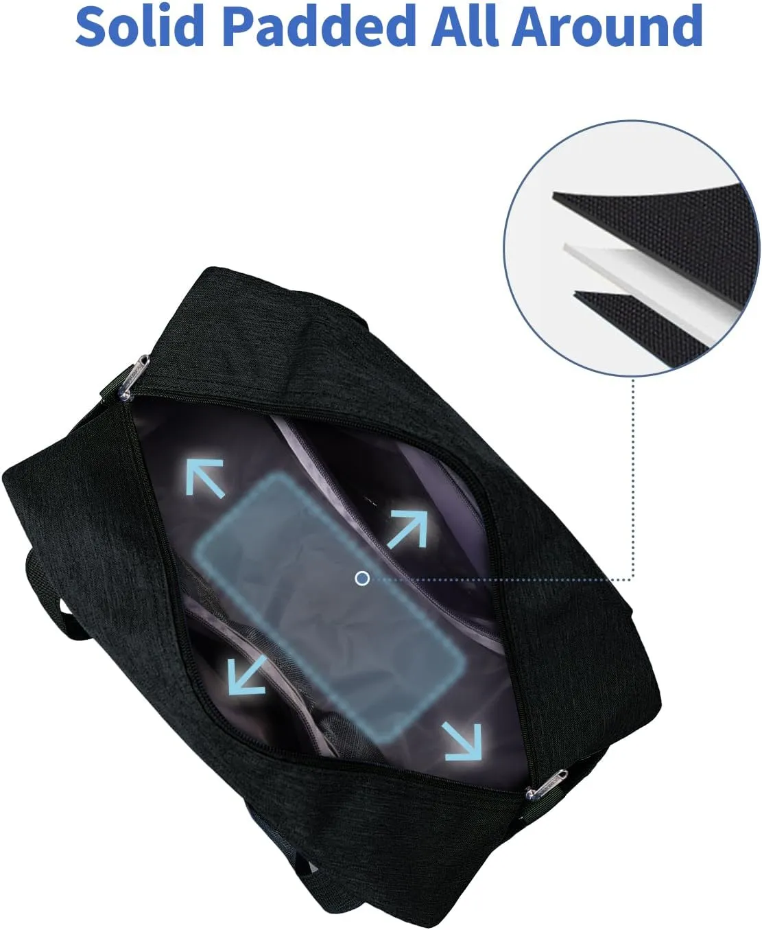 Narwey Carry on Bag 22x14x9 Airlines Approved, Carry on Duffle Bag for Airplane with Wet Pocket, Travel Duffel Bag Luggage Bag Weekender Overnight for Women Men (Black)