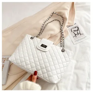 Natasha – Chain Strap Quilted Shoulder Bag with Clasp