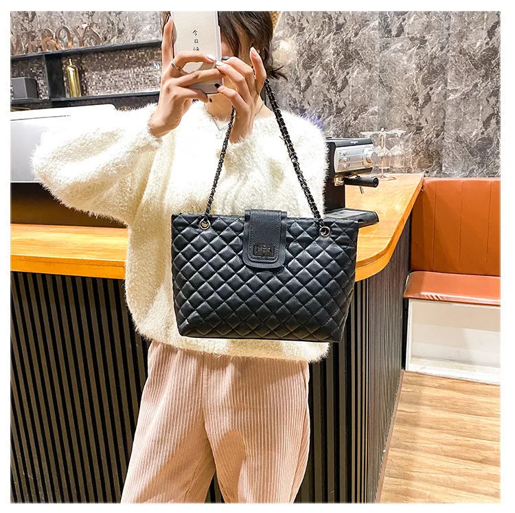 Natasha – Chain Strap Quilted Shoulder Bag with Clasp