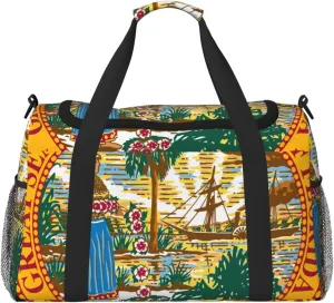 National Emblem Of Florida Travel Duffel Bag Large Foldable Waterproof Overnight Bag For Beach Swim Bags Pool Sports Gym