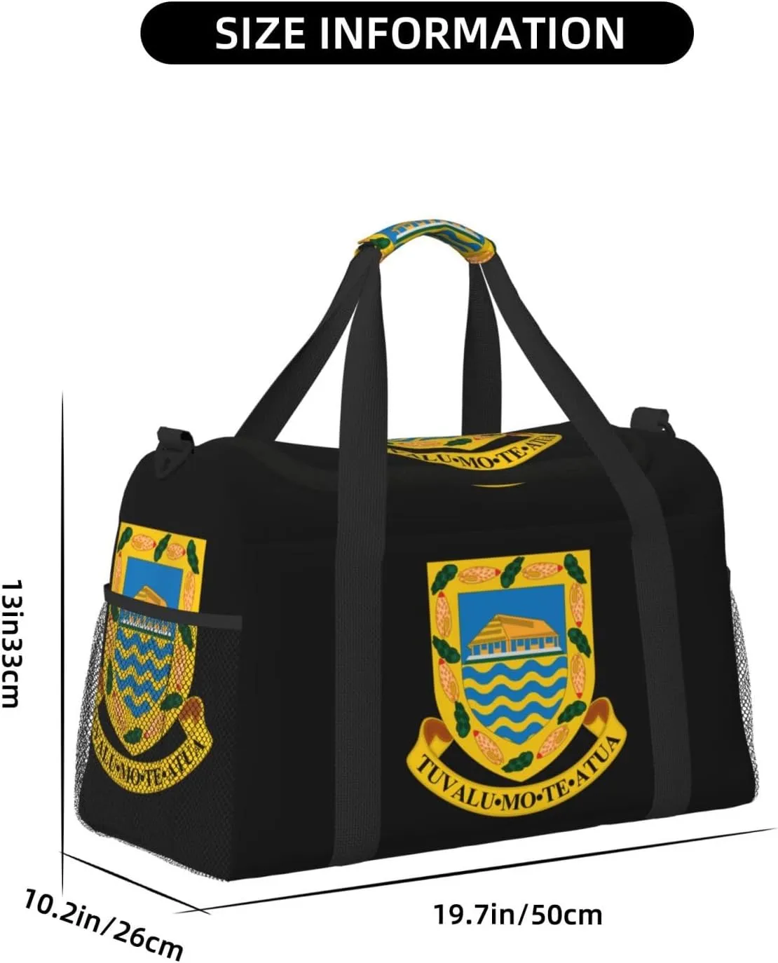 National Emblem Of Tuvalu Travel Duffel Bag Large Foldable Waterproof Overnight Bag For Beach Swim Bags Pool Sports Gym