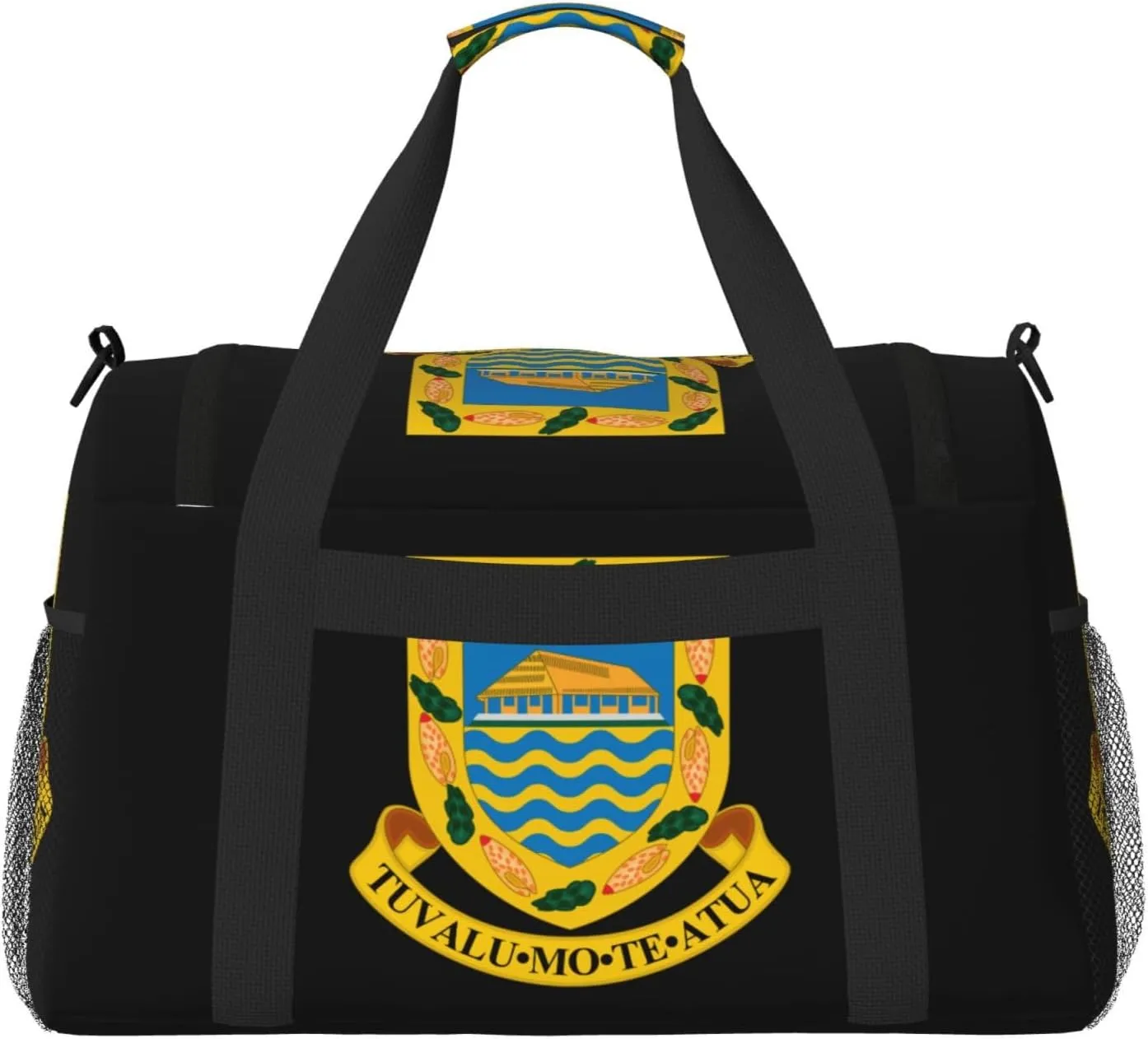 National Emblem Of Tuvalu Travel Duffel Bag Large Foldable Waterproof Overnight Bag For Beach Swim Bags Pool Sports Gym