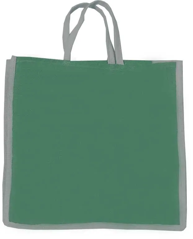 Natural handmade pure Green jute bag with Rectangular Shape (Set of 4)