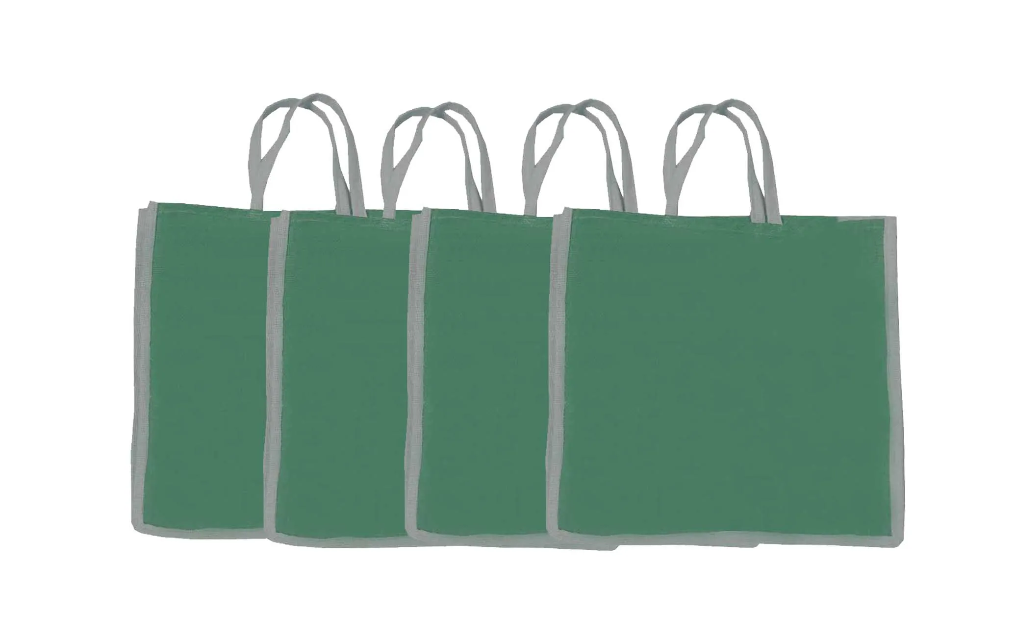 Natural handmade pure Green jute bag with Rectangular Shape (Set of 4)